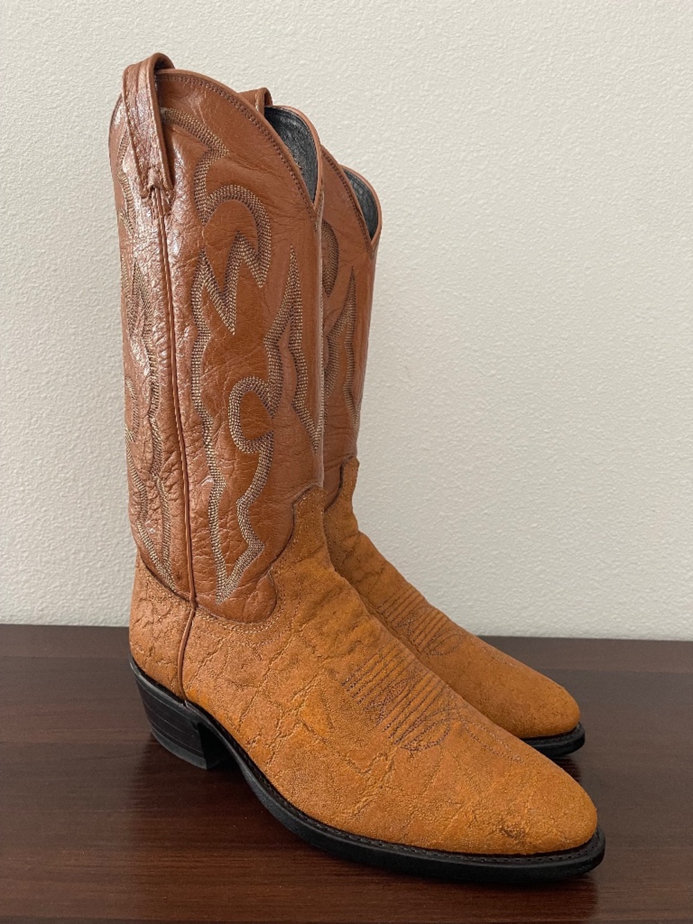Vintage Dan Post Elephant Western Cowboy Boots Men's 9 D